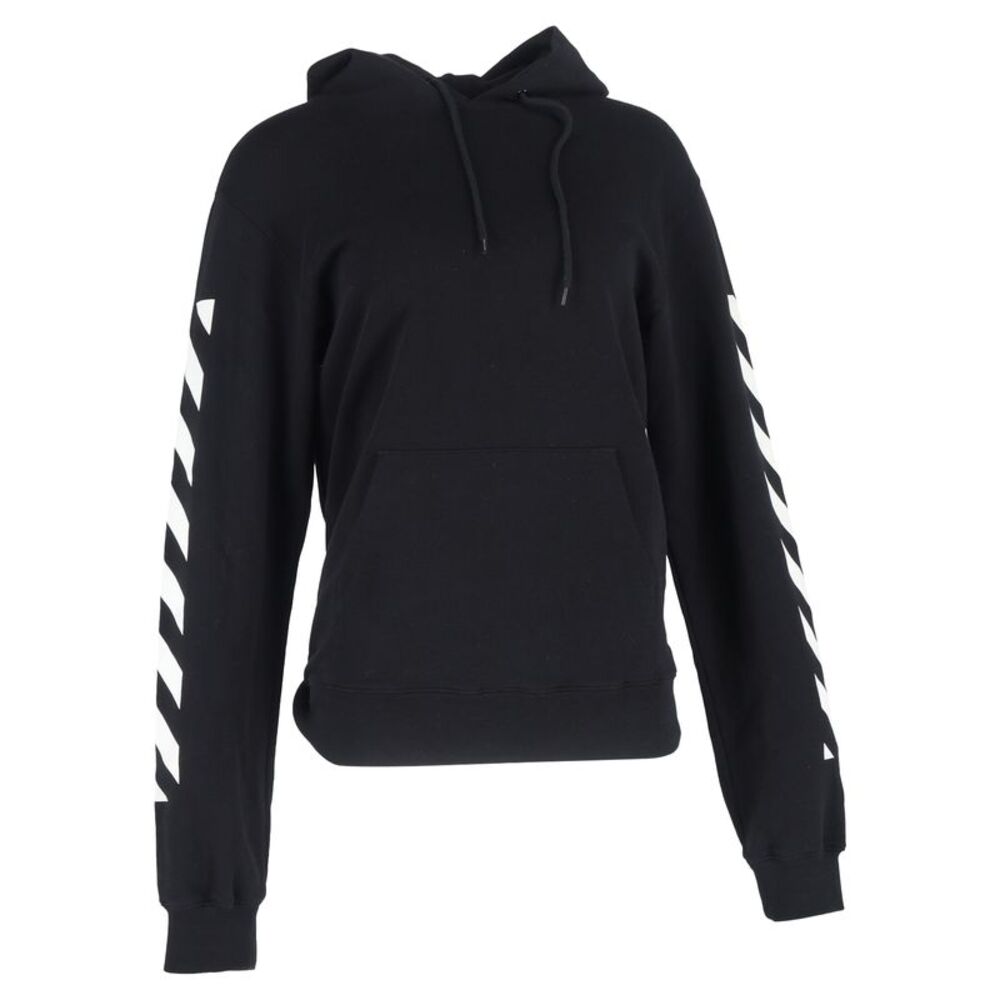 Off-White Diag Arrow Slim Hoodie in Black Cotton